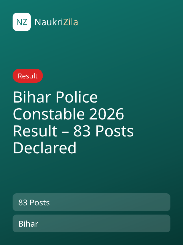 Bihar Police Constable 2026 Result – 83 Posts Declared