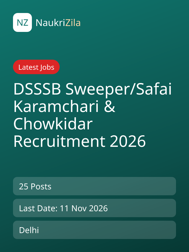 DSSSB Sweeper/Safai Karamchari & Chowkidar Recruitment 2026