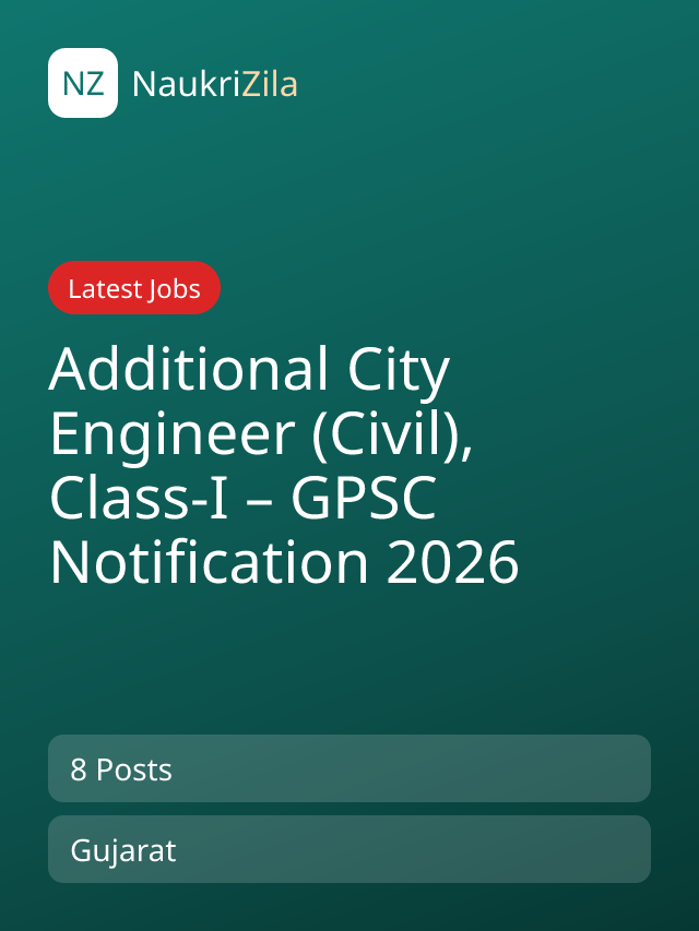 Additional City Engineer (Civil), Class-I – GPSC Notification 2026