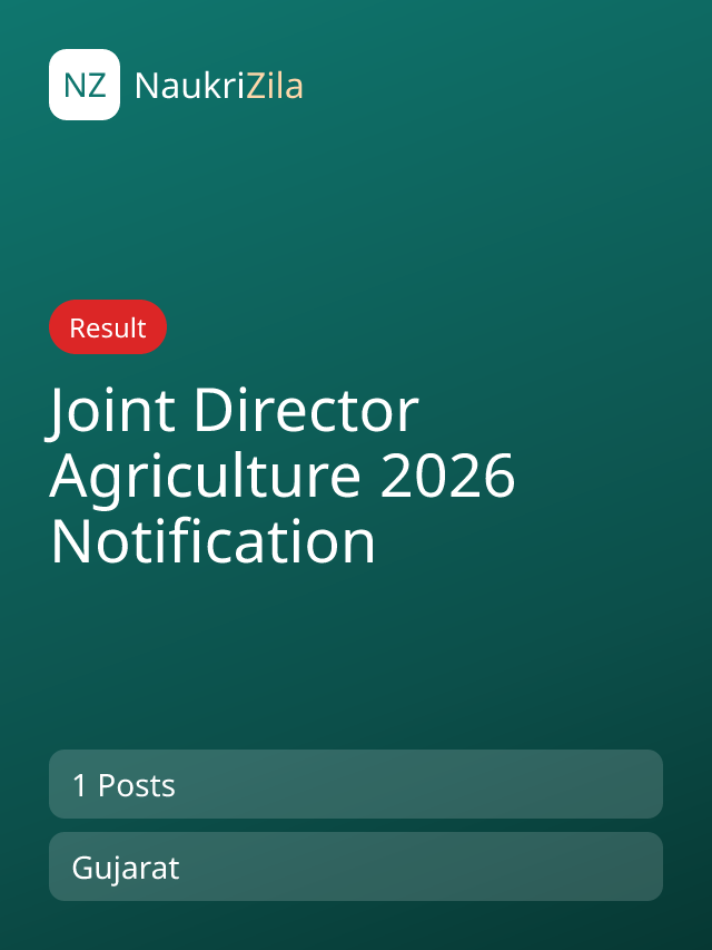 Joint Director Agriculture 2026 Notification