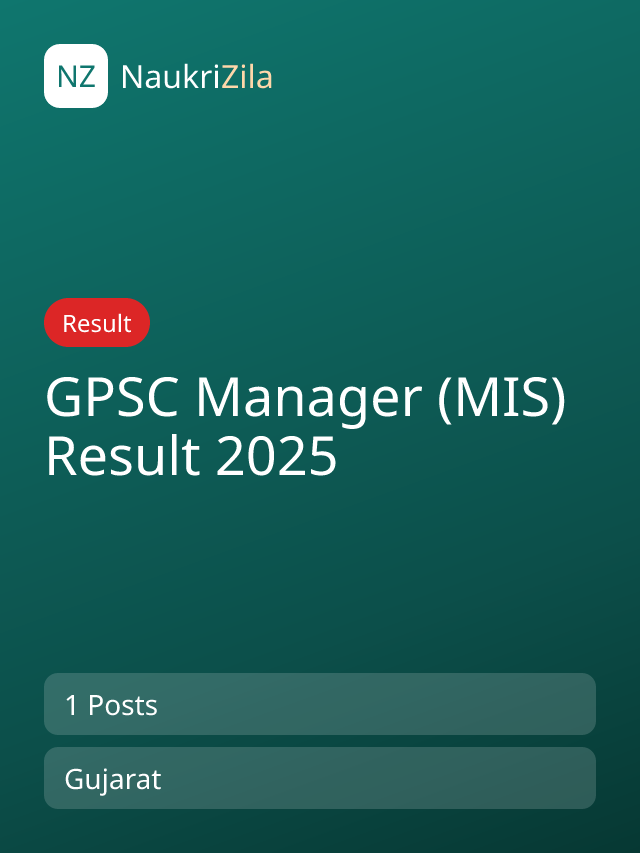 GPSC Manager (MIS) Result 2025