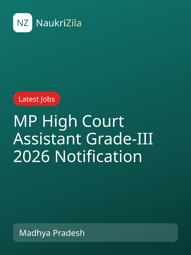 MP High Court Assistant Grade-III 2026 Notification