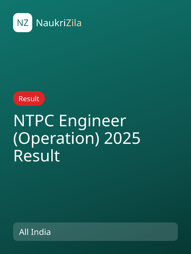 NTPC Engineer (Operation) 2025 Result