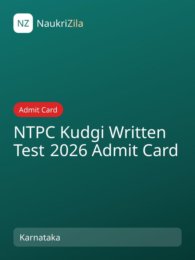 NTPC Kudgi Written Test 2026 Admit Card