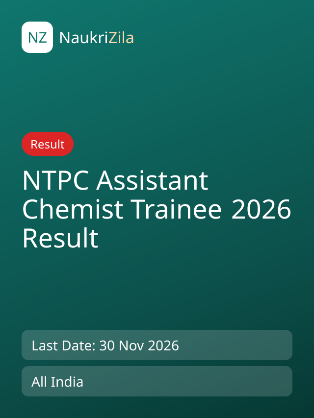 NTPC Assistant Chemist Trainee 2026 Result