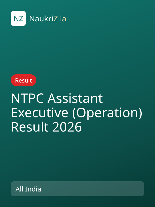 NTPC Assistant Executive (Operation) Result 2026